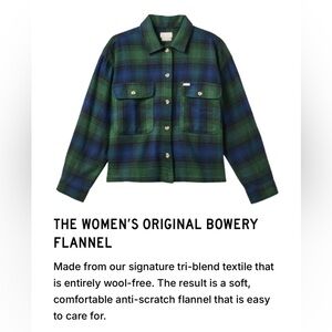 Brixton Women's Original Bowery Flannel Jacket - Green and Blue